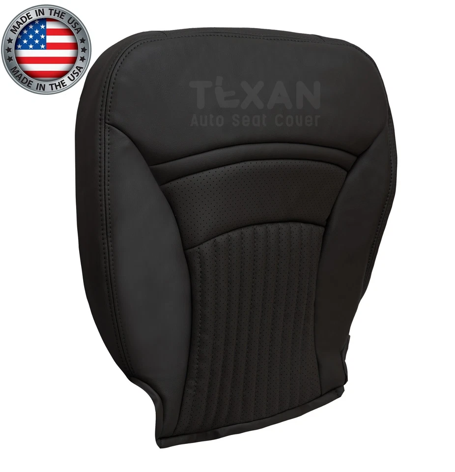 1997 to 2004 Chevy Corvette Convertible Driver Bottom Leather Seat Cover Black - Image 2 of 4