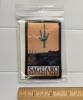 NIP Saguaro National Park Arizona Cactus Cacti Souvenir Screen Print Patch Badge