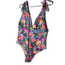 Swim Suits For All Women Size 22 Women  s Bathing Suit Floral Tropical Tied New