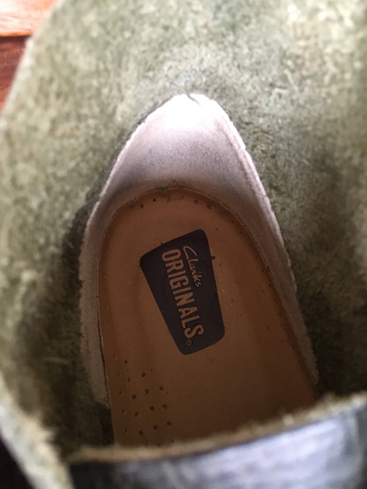 olive green clarks desert boots