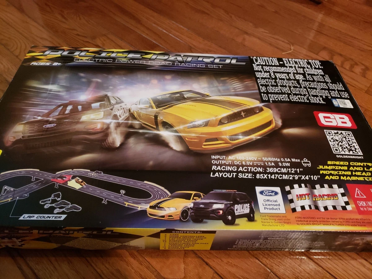 GB Police Patrol Electric Power Road Racing Slot car set New open box Complete