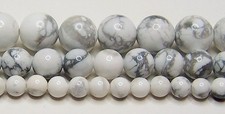 Howlite Beads Natural White 2mm-3mm-4mm-6mm-8mm-10mm-12m Real Stone 15.5" Strand