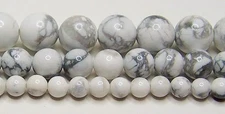 Howlite Beads Natural White 2mm-3mm-4mm-6mm-8mm-10mm-12m Real Stone 15.5" Strand