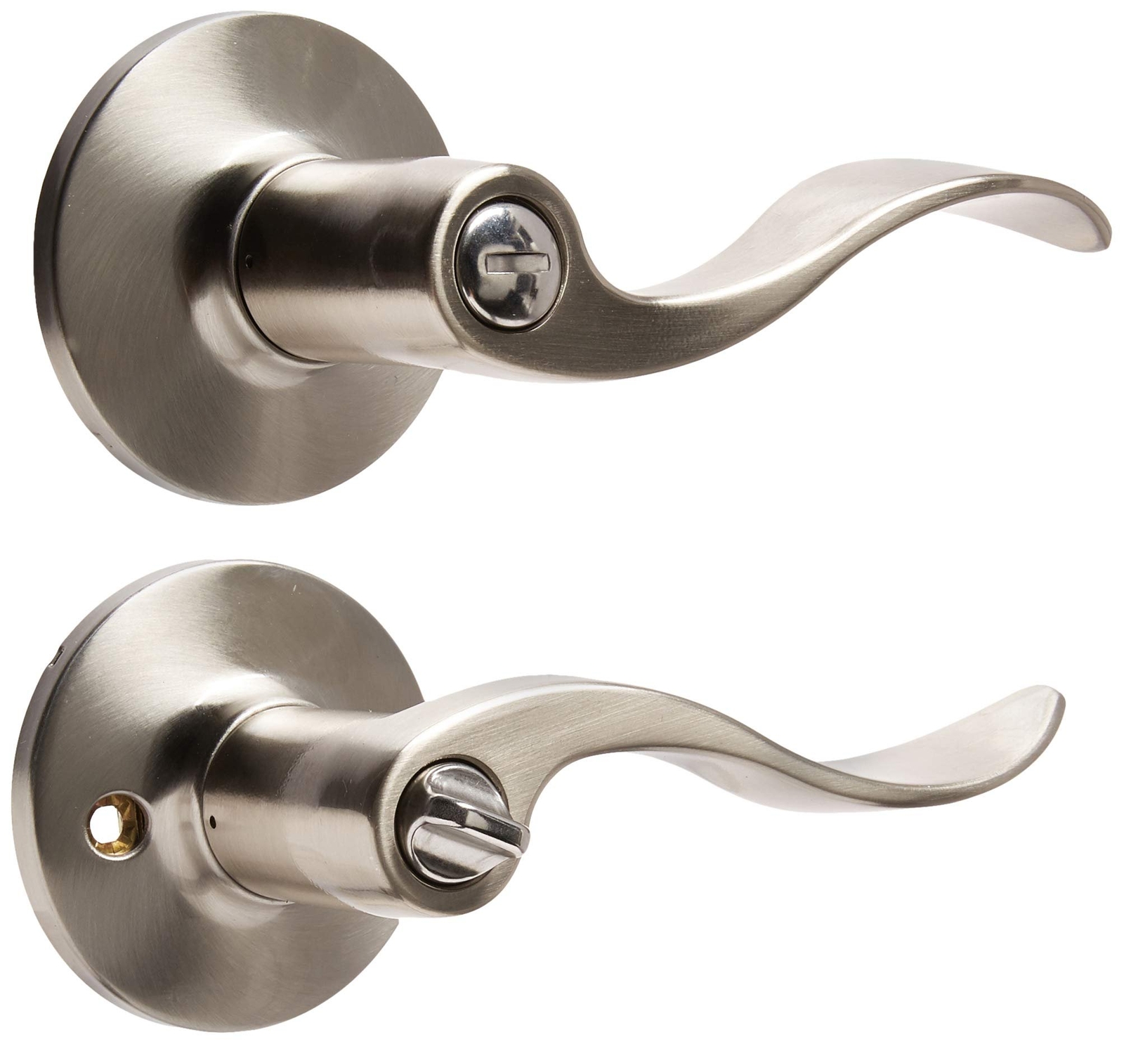 Kwikset SL3000LY Layton Privacy Door Lever Set with Round Rose from The Safe...