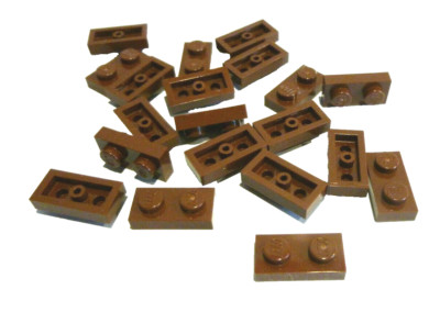 20 x LEGO  3023 City,System Basicsteine 1x2 flach Platte,reddish brown Neuware