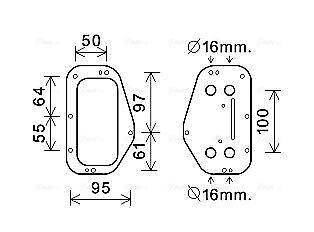 AVA Engine Oil Cooler Water-Cooled Fits Chevrolet Fiat Opel Saab Vauxhall OL3684