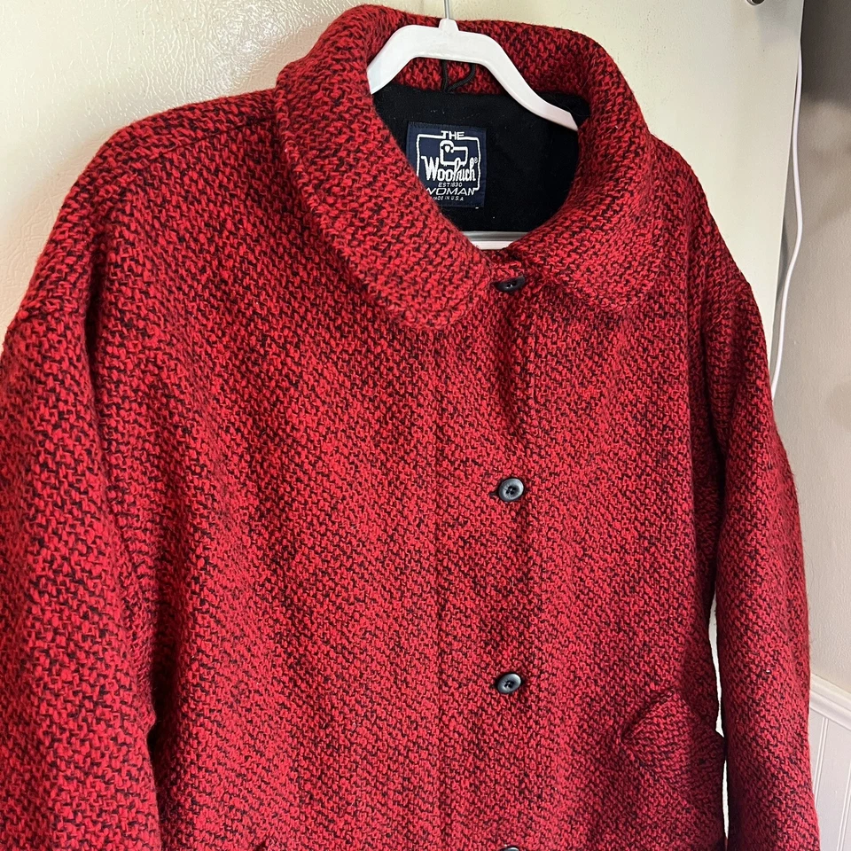 Chaqueta de Colección Woolrich Años 80 Hecha en EE. UU. 100% Lana Para Mujer Talla 2XL Abotonada Foto 2 de 4