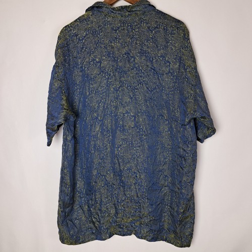 Vintage MT:2 Dragons All Over Shirt Mens XL Silk Rayon Blend Button Up SS Shiny - Picture 8 of 19