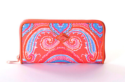 Oilily City Rose Paisley L Zip Wallet Hot Coral, Damen-Geldbörse Portemonnaie 