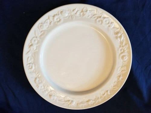 Anchor Hocking Glass White VITROCK Flower Rim Large Plate Round Platter 1930's