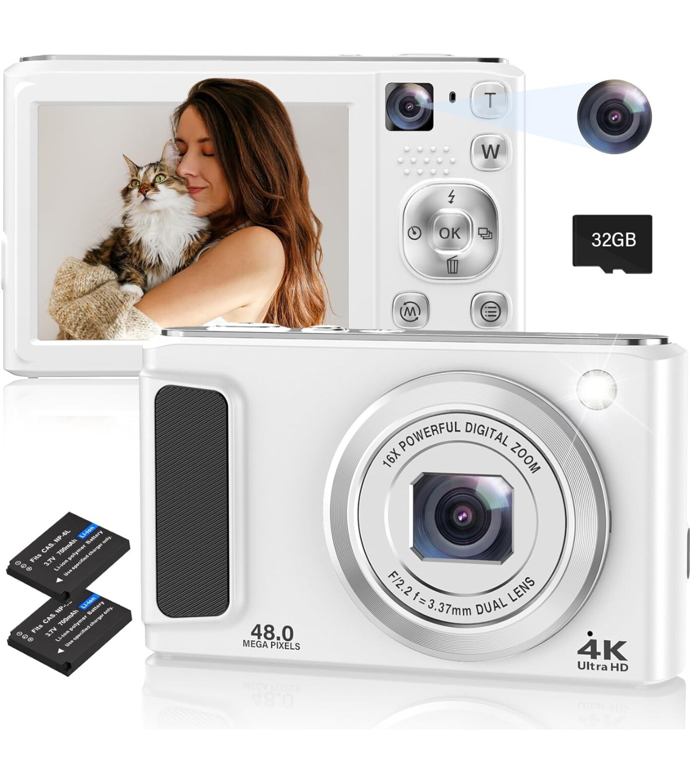 4K Digital Camera, 48MP Autofocus Cameras for Photography,Vlogging Compact...