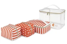 Cosmetic Cases 4 Piece Organizer Set Pretty as a Peach Makeup Medicine Travel