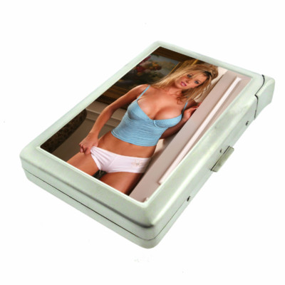 British Pin Up Girls D16 100's Size Cigarette Case with Built in Lighter Wallet