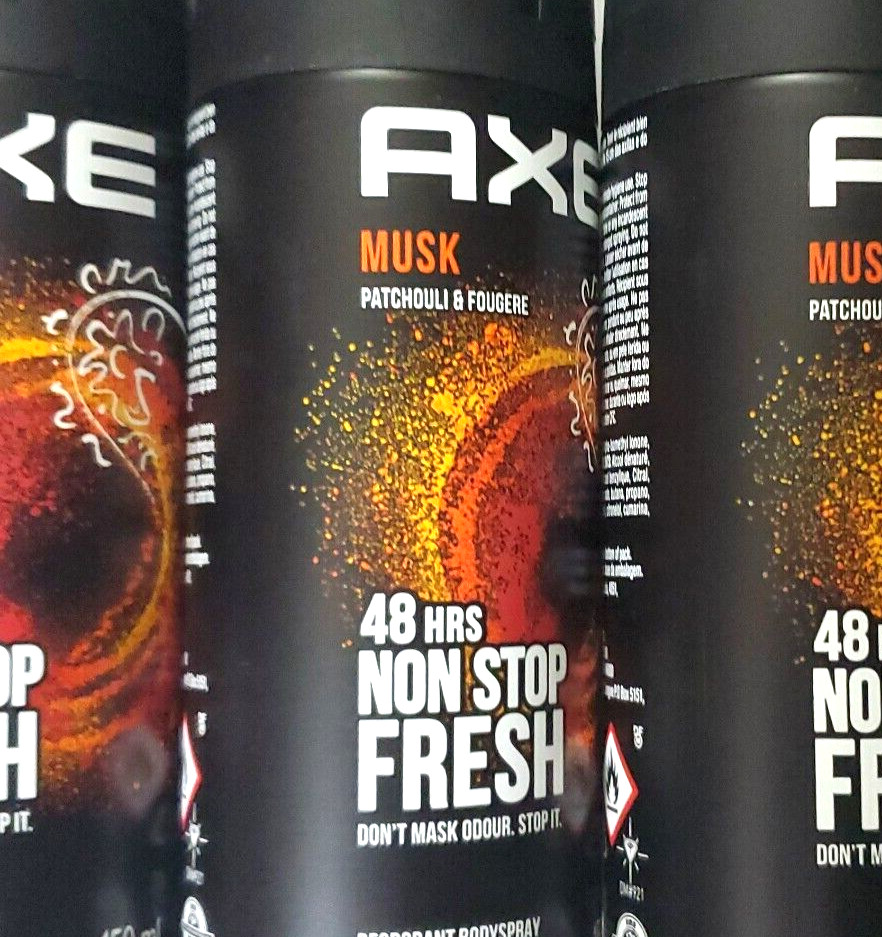AXE Musk Men's Body Spray Deodorant - 150ml 3 Cans