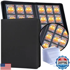 LOMONEH 9 Pocket Top loader binder, Trading Card Binder Holds 288 Toploaders,