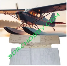 Piper Cub J-3 W/ Floats 70" Wingspan RC Airplane Laser Cut Balsa & Ply Short Kit