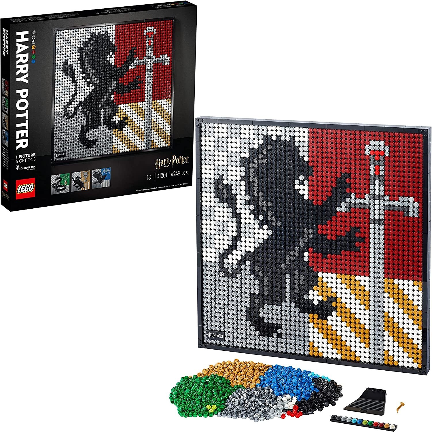 LEGO Art Harry Potter 31201 blasons de Poudlard, jeu de construction mosaïque déco murale