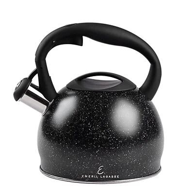 EMERIL LAGASSE 3.2 Quart/3 Liter Whistling Tea Kettle, Stainless Steel Whistling Tea Pot
