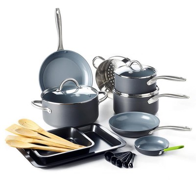 Greenpan Pot and Pan Sets Lima Aluminum Hard Anodized Healthy Ceramic Nonstick