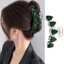 1 Pack Christmas Tree Hair Claw Clips Cute Transparent Acrylic Hair Clips Non...