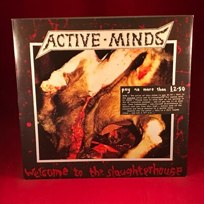 ACTIVE MINDS Welcome To The Slaughterhouse 1988 UK VINYL LP + INSERTS TOP
