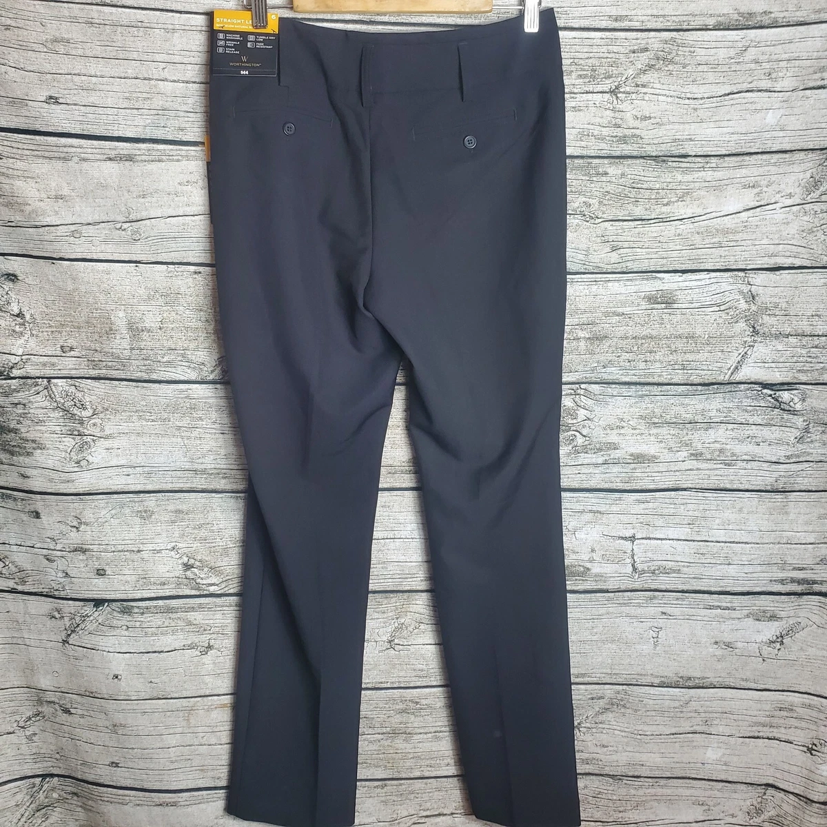 Worthington Straight Leg Sits Below Natural Waist Pants Size 6 eBay
