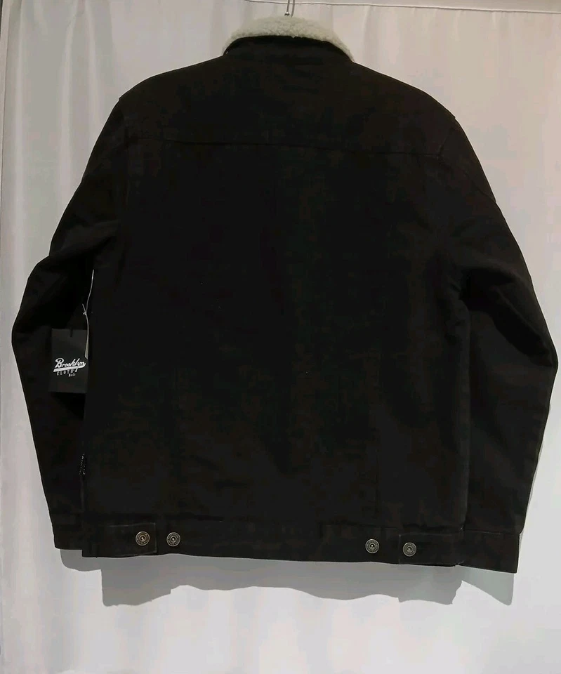 Brooklyn Cloth Men’s Sherpa Denim Trucker Jacket Black Size Small #101 - Image 2 of 4