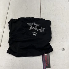 Romwe Black Rhinestone Star Design Tube Top Women's Size Small NEW