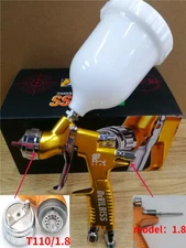 For Devilbiss GTI LITE 1.8mm TE110 Gold Nozzle Tool Pistol Spray Gun Paint Cars