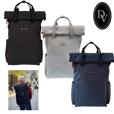 Eco Spirit Large Clifton leichter recycelter Rolltop-Rucksack Tasche aus Großbritannien