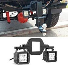 Tow Hitch Mount Bracket 3'' LED Work Light Pods Off Road Driving Backup Reverse