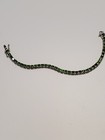 JTV 7.72CTW ROUND CHROME DIOPSIDE RHODIUM OVER STERLING SILVER TENNIS BRACELET