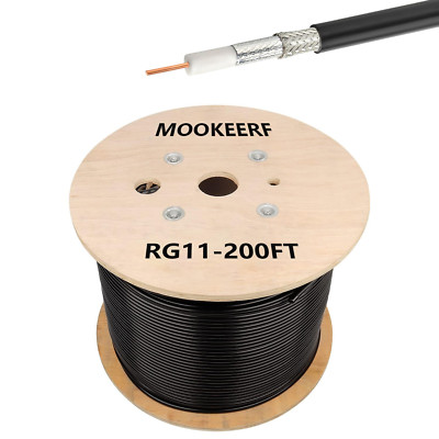 200ft RG11 Coaxial Cable - Low Loss 75 Ohm for Optimal Signal Quality