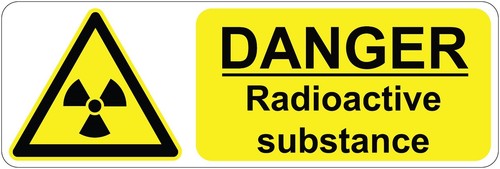 DANGER Radioactive Substance health safety signs stickers 300 x 100 mm - Picture 4 of 4