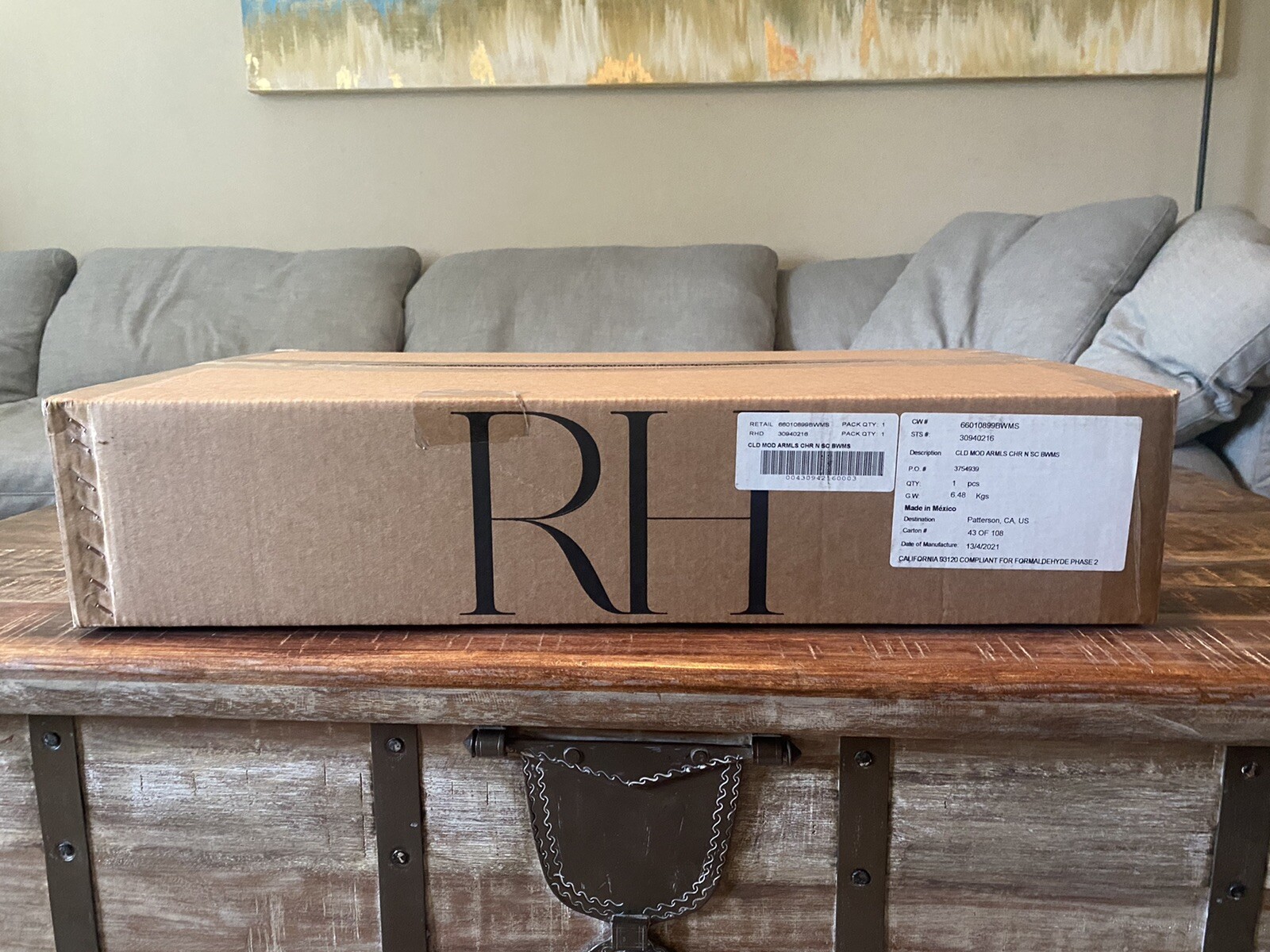 Restoration Hardware Cloud Slipcover Classic/Armless/Mist/Perennial eBay