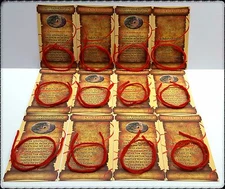 Dozen 12 Kabbalah Red String Bracelets Evil Eye Protection with 12 Prayer Cards