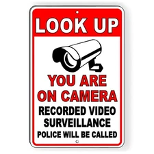 You Are On Camera Video Surveillance Security 8" x 12" Aluminum Sign Alarm CCTV