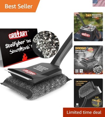 Grill Brush Bristle Free, SteamWizards [Safe & Efficient] Grill Cleaner Brush...