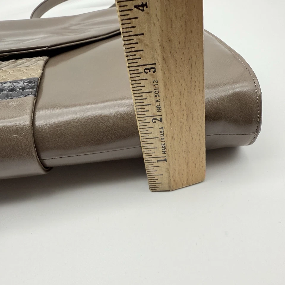 Bolso sin asas BRUNO MAGLI camel tostado topo sobre cuero vintage italiano Foto 4 de 4