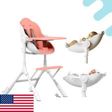 Oribel Cocoon Z High Chair & Baby Lounger - Cotton Candy Pink for Toddlers & New