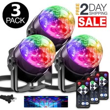 3 Bolas De Luces Sonido Activado Para Fiestas Discoteca DJ Casa Con Remotos Set