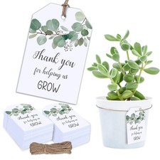 100Pcs Thank You for Helping Us Grow Tags Succulent Favor Tags with String Teach