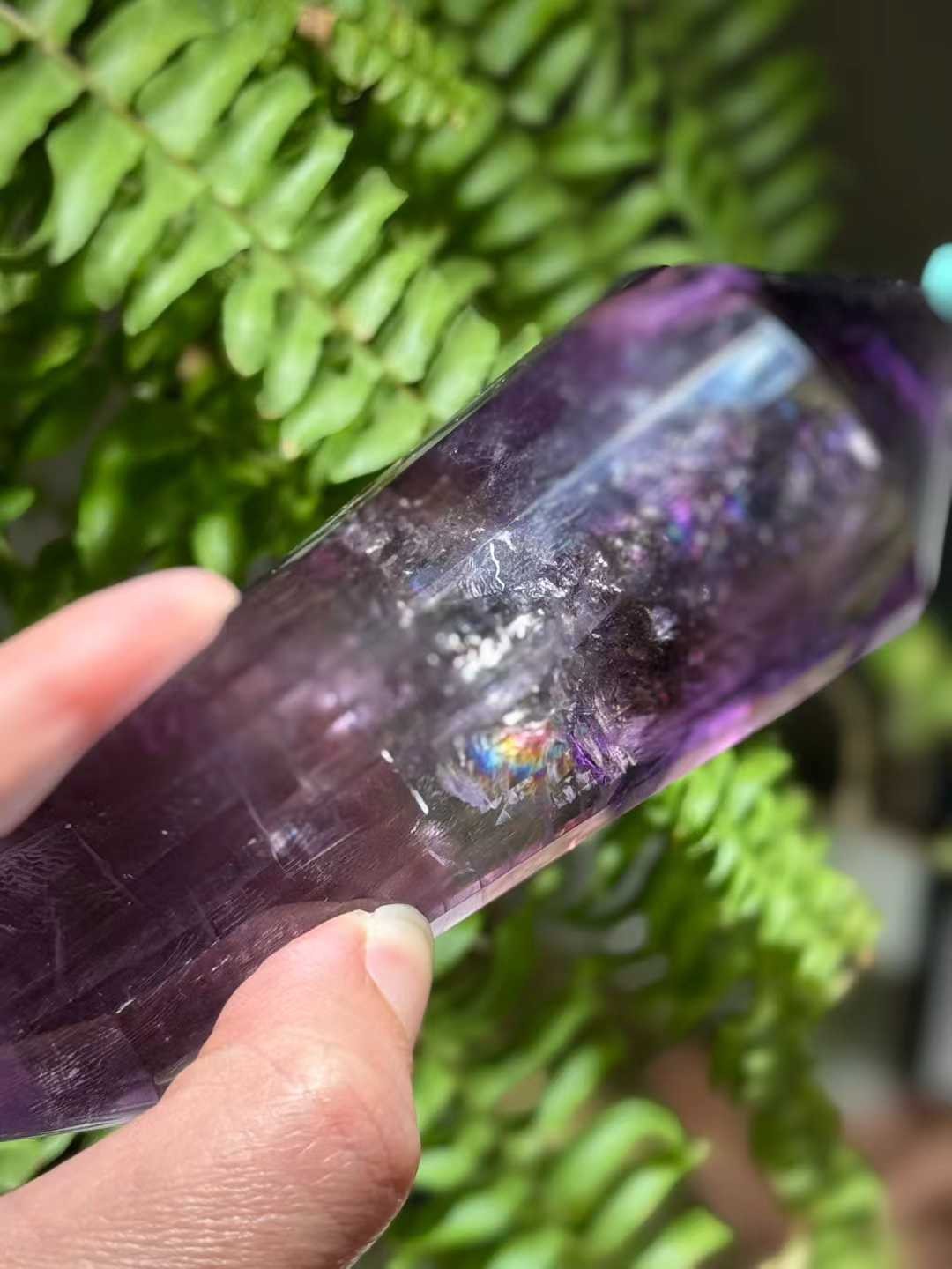 132mm Natural Amethyst Quartz Double Point Crystal Energy Reiki Decor