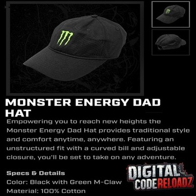Monster Energy Dad Hat OSFM   Mayhem Gear 2026 Promotion - Authentic M Claw Hat