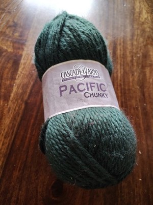 Cascade Pacific Chunky Yarn Green 50, 50g/3.5oz. Acrylic, Super Wash Merino Wool