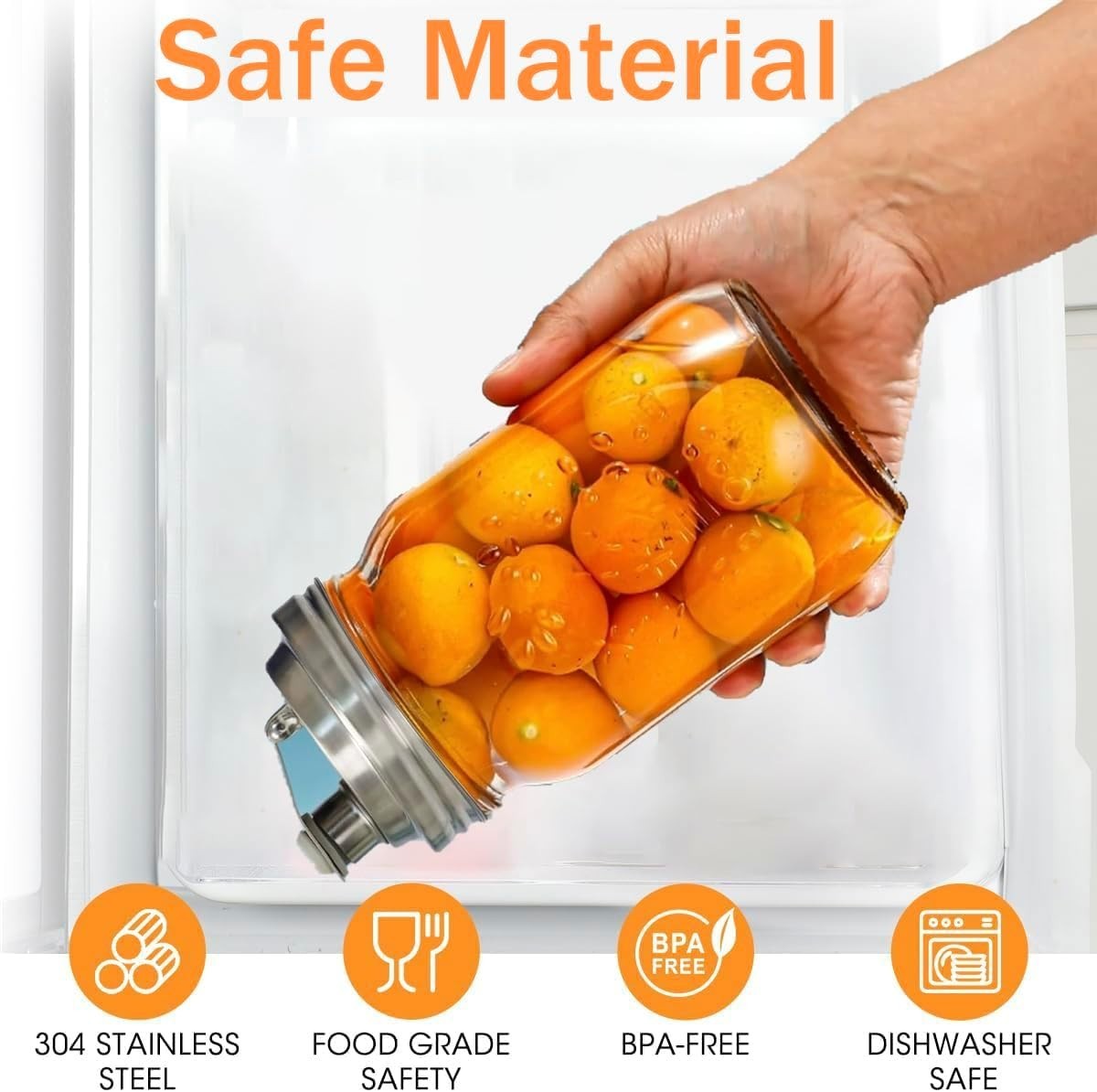 2PCS Mason Jar Pour Spout Lids Stainless Steel Flip Cap Leak-Proof Regular