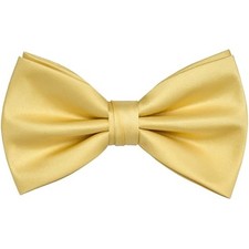 Branduce Mens Solid Color Adjustable Pre-tied Bow Tie for Men Light Yellow