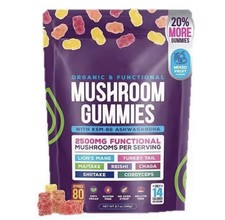 Organic  Functional Mushroom Gummies   Mixed Fruit Flavor