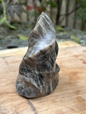 Schwarzer Mondstein Kristall Flamme / Intuition / Empathie / Beruhigend AAA+ 527g 19