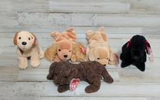 Beanie Babies Lot Of 5 Dogs - Vintage - Rufus,Spunky,Fetch,Gigi,Fetcher